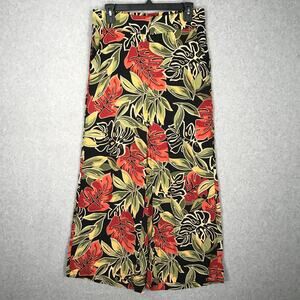 Panama Jack Pants Womens Small Floral Wide Leg Crop Aloha Coconut Flowy Resort‎